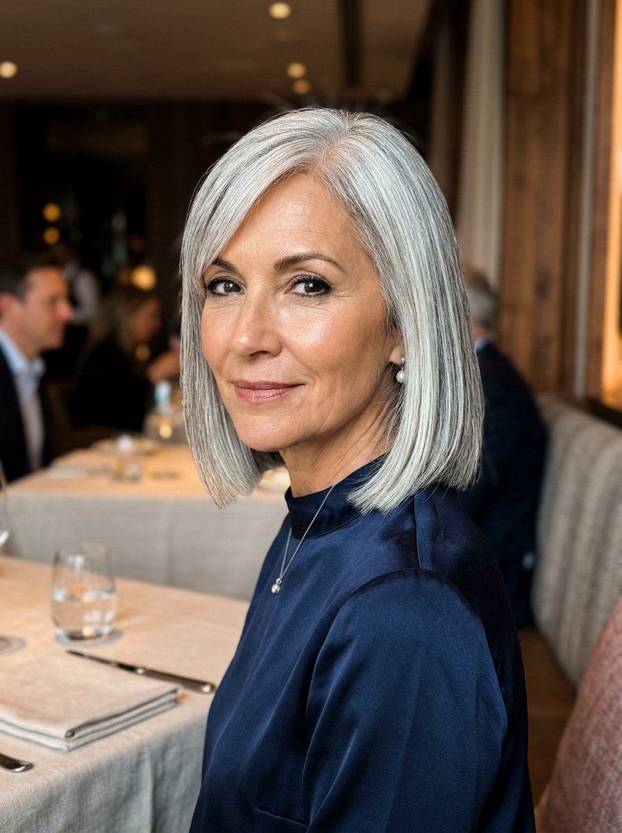 Sleek Salt And Pepper Bob - 20 salt and pepper bob for older women - 20 salt and pepper bob for older women