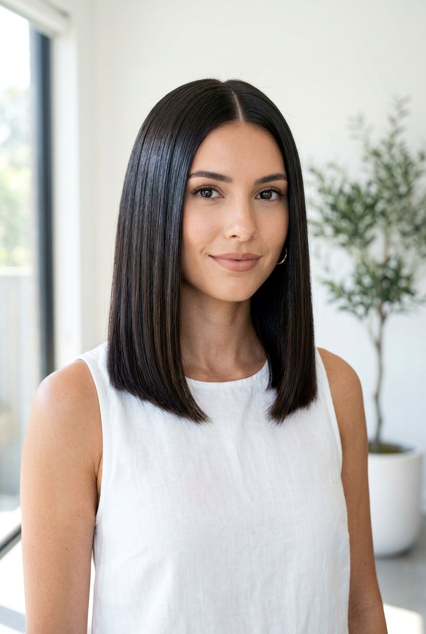 Sleek Shoulder Length Haircut - 20 medium haircuts for women over 50 - 20 medium haircuts for women over 50