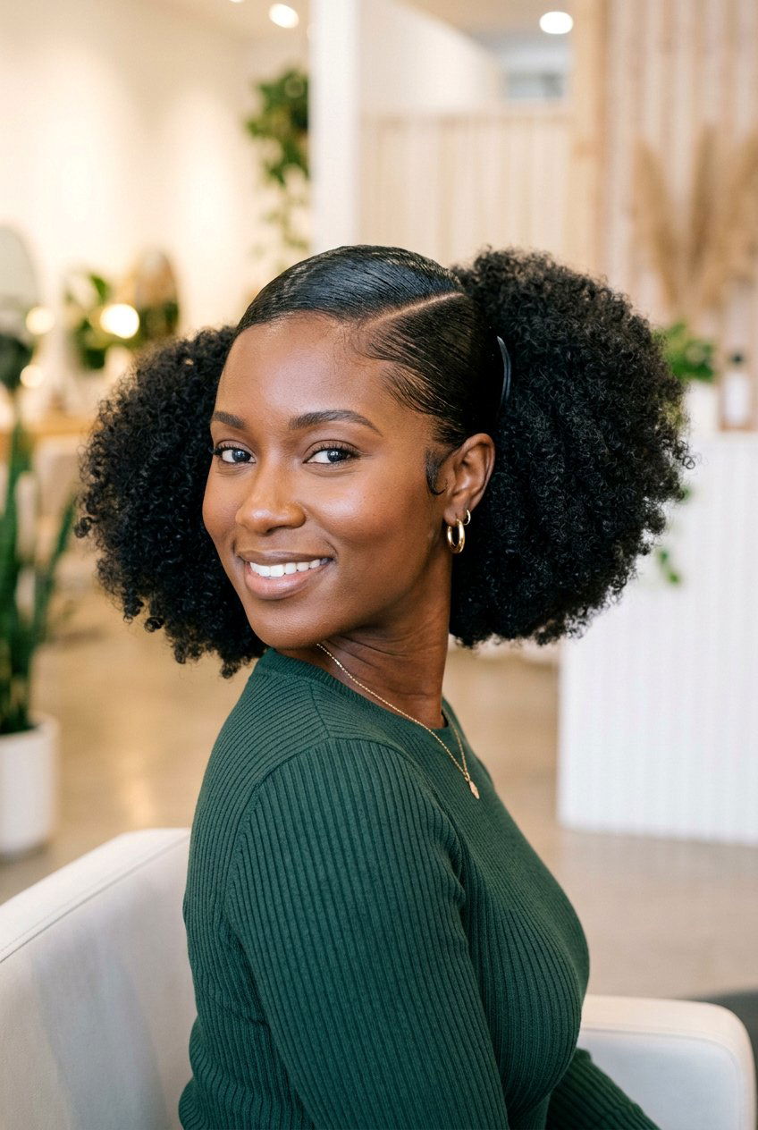 Sleek Side Part Puff - 20 natural hair side part puff - 20 natural hair side part puff