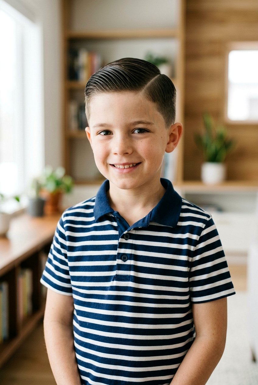 Sleek Side Part With Gel - 20 kindergarten picture day hairstyle - 20 kindergarten picture day hairstyle