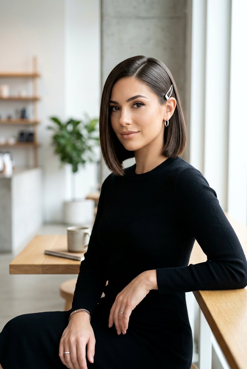 Sleek Side Part - 20 prom hairstyle for short bob hair - 20 prom hairstyle for short bob hair