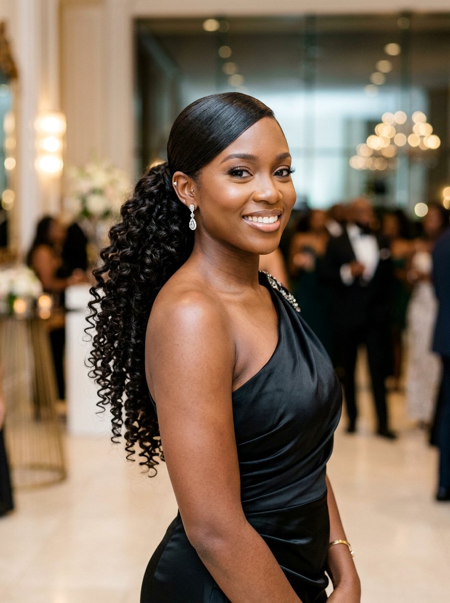 Sleek Side Ponytail With Spiral Curls - 20 sleek prom ponytail with curls - 20 sleek prom ponytail with curls