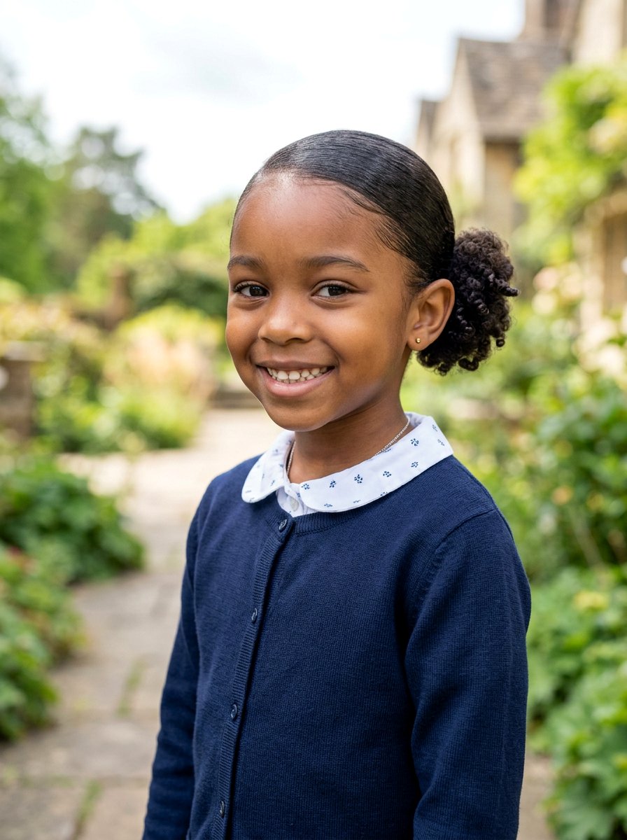 Sleek Side Puff - 20 kids afro puff styles - 20 kids afro puff styles