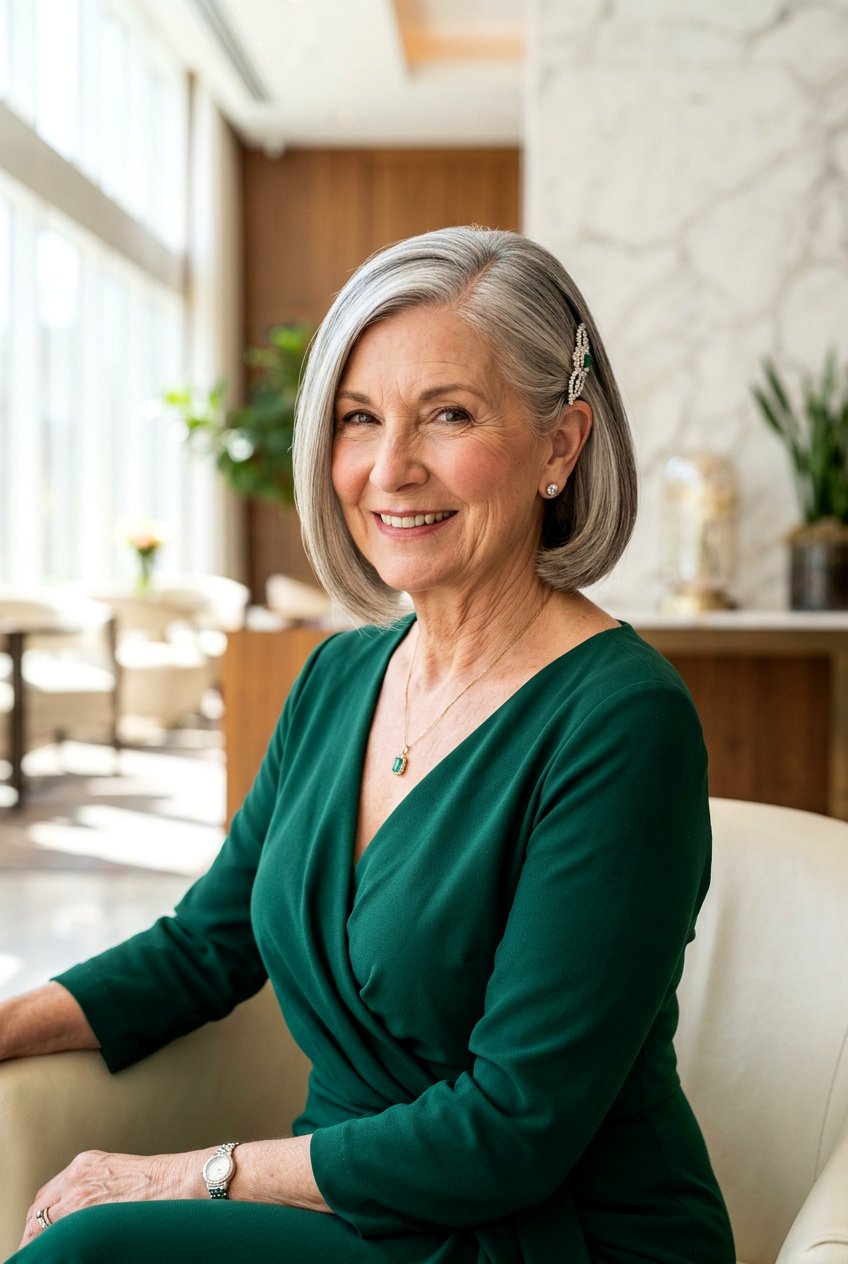 Sleek Side Swept Bob - 20 wedding guest hairstyles for older women - 20 wedding guest hairstyles for older women