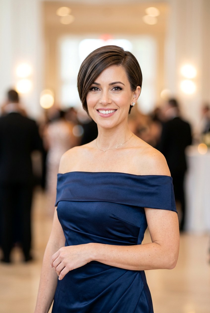 Sleek Side Swept Pixie - 20 bridal hairstyle for short pixie hair - 20 bridal hairstyle for short pixie hair
