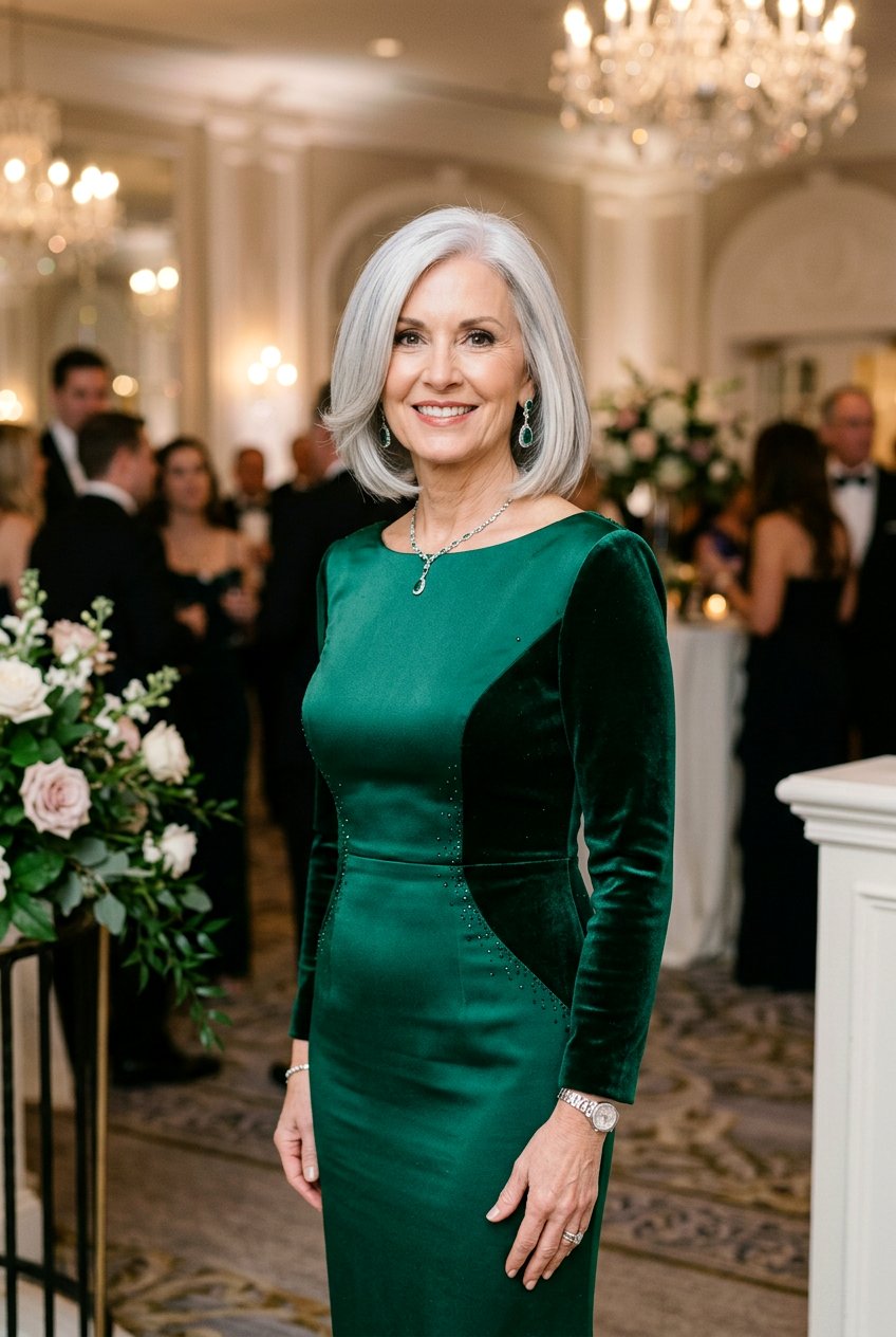 Sleek Silver Bob With Face Framing Layers - 20 gray bob with layers for older women - 20 gray bob with layers for older women