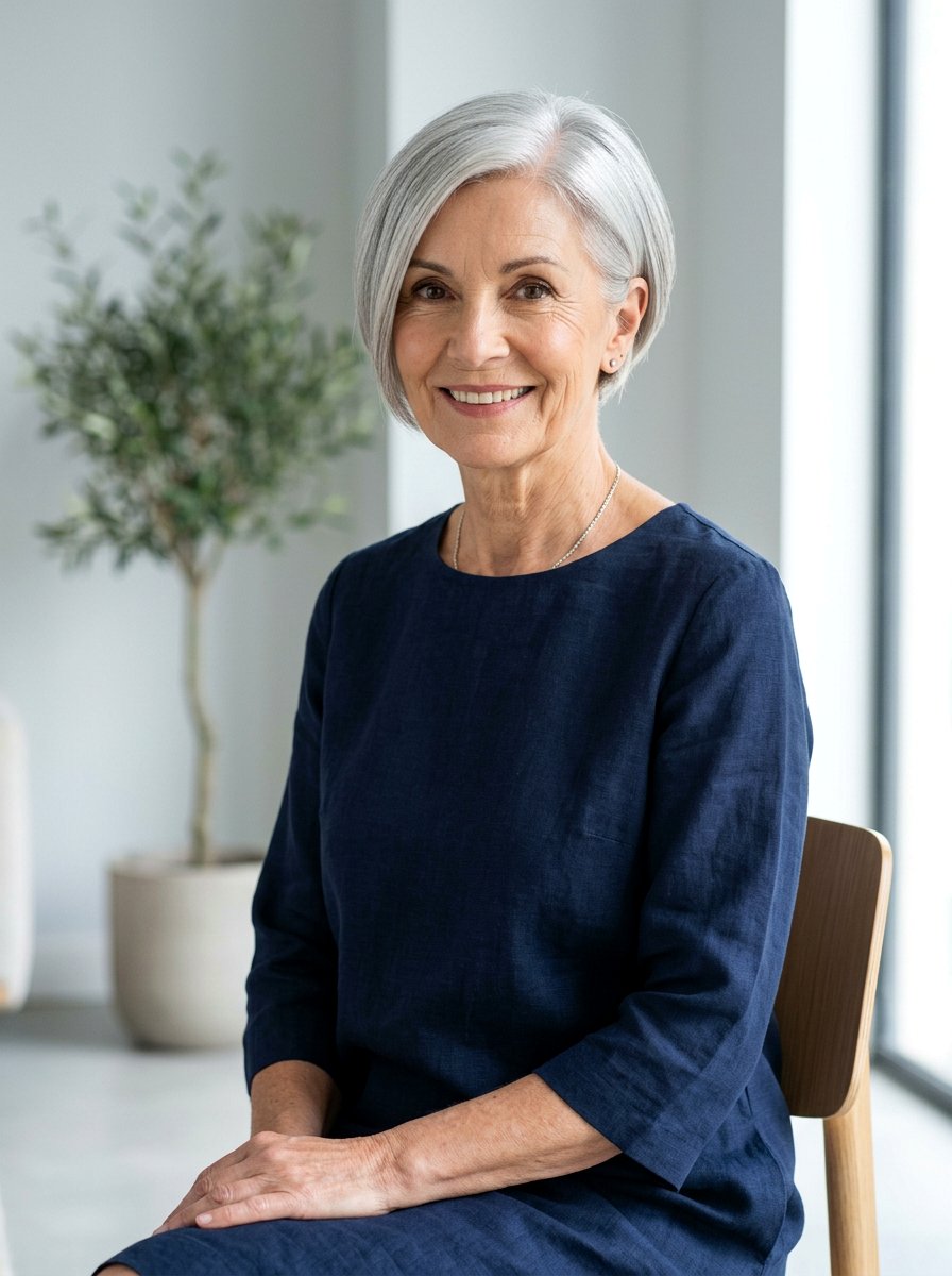 Sleek Silver Pixie Bob - 20 youthful gray hairstyles for older women - 20 youthful gray hairstyles for older women