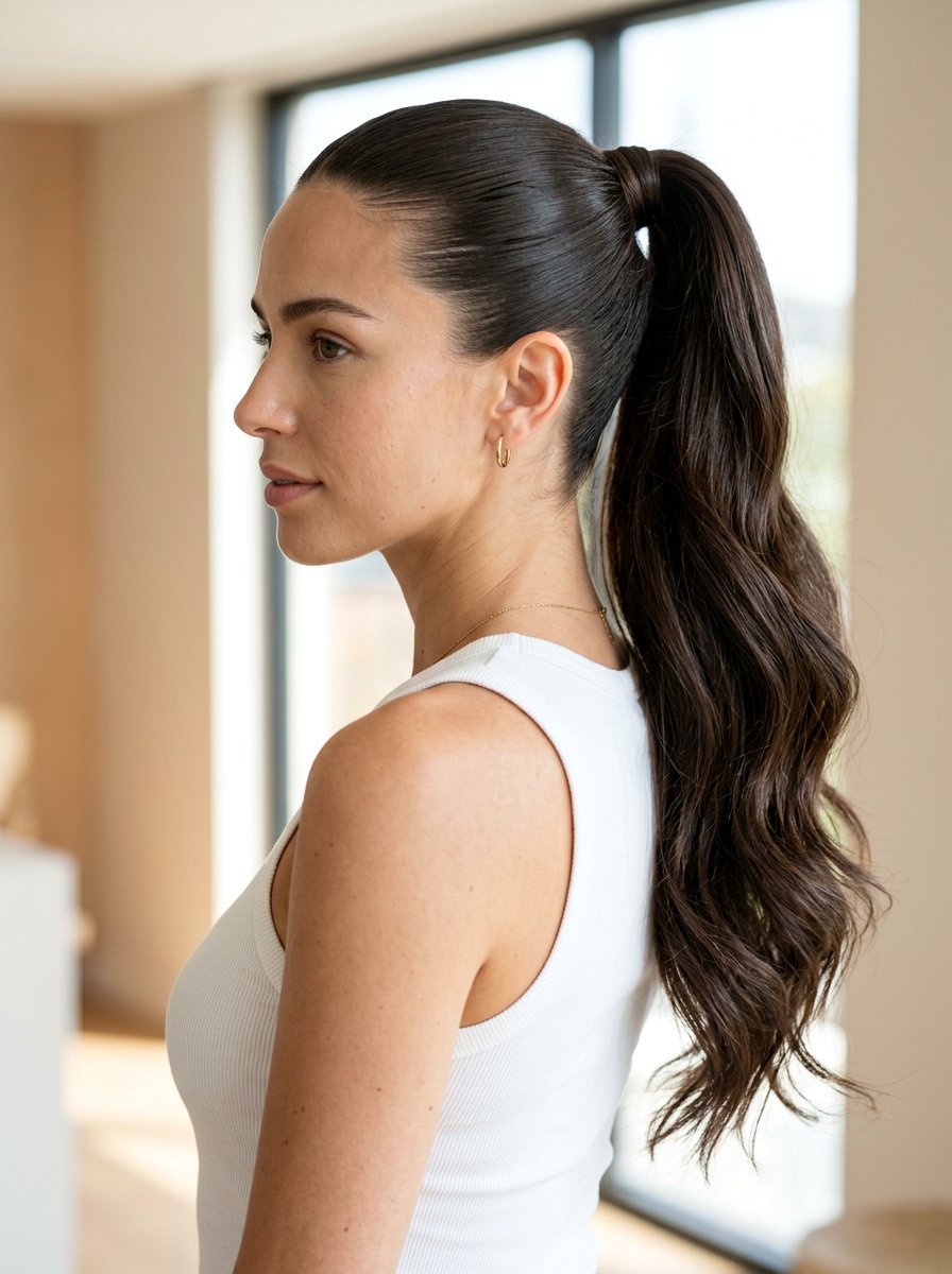 Sleek Slick Back High Ponytail For Long Hair - 20 sleek slick back ponytail - 20 sleek slick back ponytail