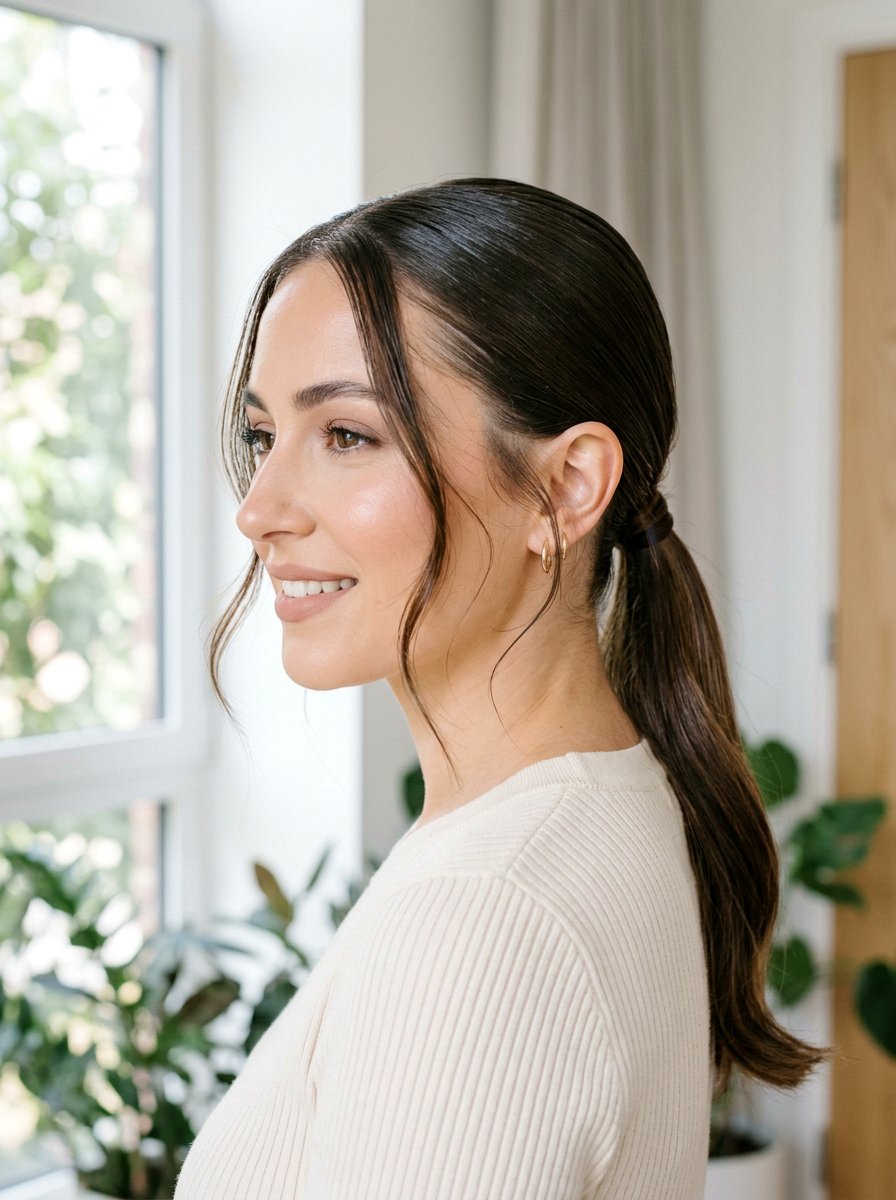 Sleek Slick Back Ponytail With Face Framing Strands - 20 sleek slick back ponytail - 20 sleek slick back ponytail