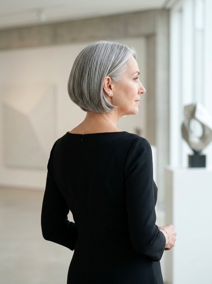 Sleek Stacked Bob - 20 stacked bob for fine gray hair - 20 stacked bob for fine gray hair