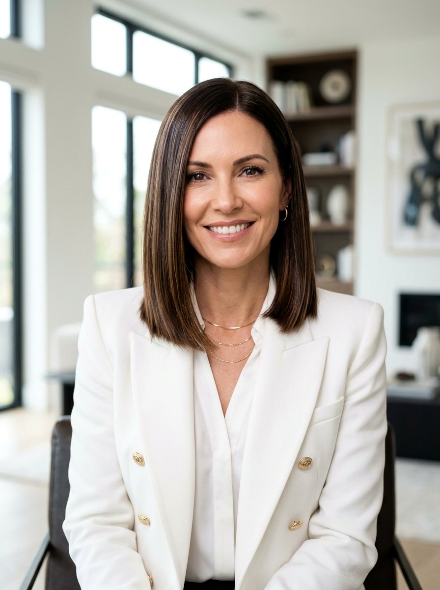 Sleek Straight Bob - 20 short haircut for women over 40 - 20 short haircut for women over 40