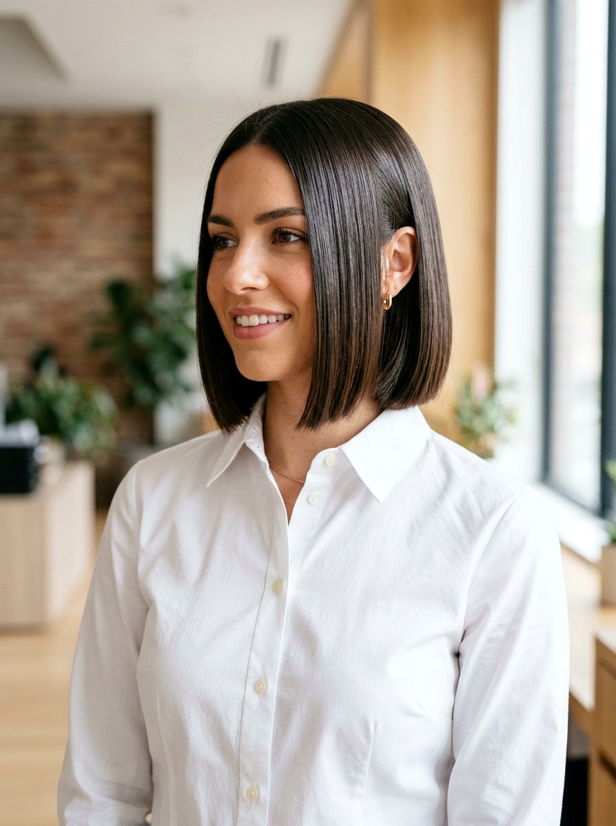 Sleek Straight Bob Haircut - 20 polished bob for older women - 20 polished bob for older women