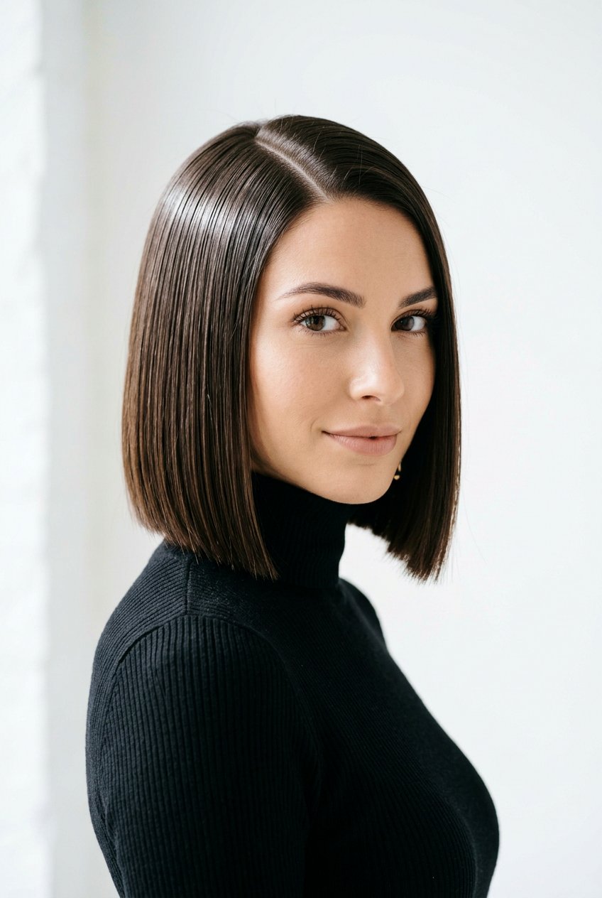 Sleek Straight Bob Side Part Fine Hair - 20 fine hair bob with side part - 20 fine hair bob with side part