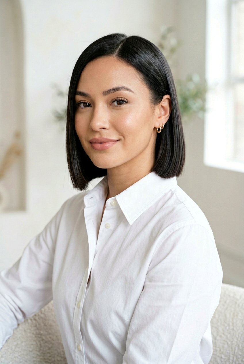 Sleek Straight Cheekbone Bob - 20 cheekbone bob haircut - 20 cheekbone bob haircut