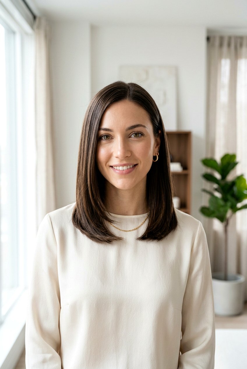 Sleek Straight Collarbone Lob With Layers - 20 collarbone lob with layers - 20 collarbone lob with layers