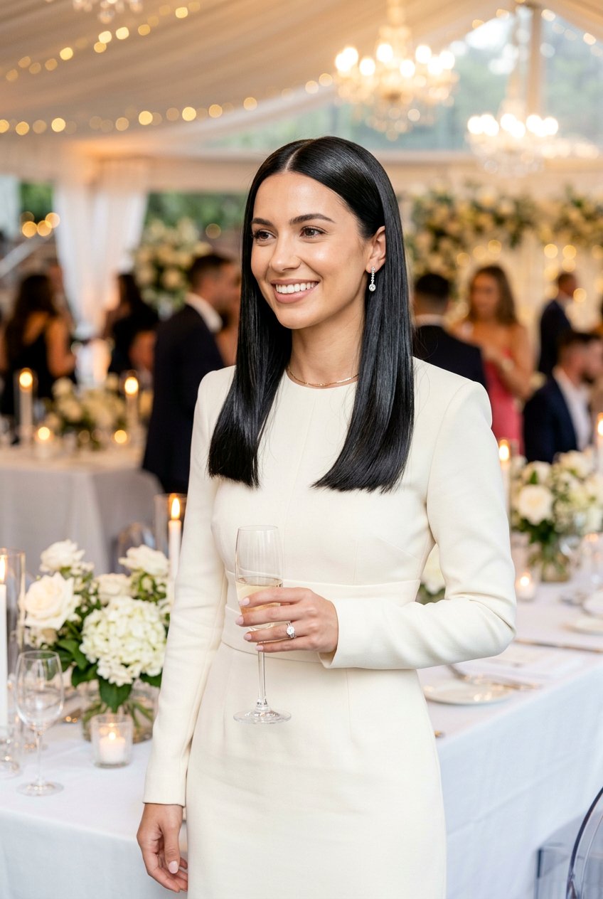 Sleek Straight Hair For Engagement Dinner - 20 engagement dinner hairstyles - 20 engagement dinner hairstyles