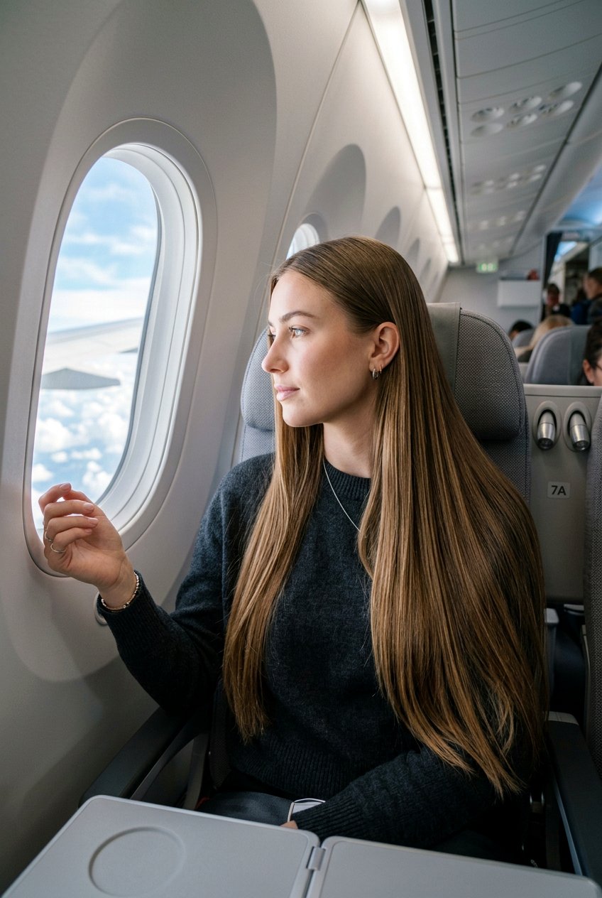 Sleek Straight Hair For Flights - 20 airplane hairstyles for long hair - 20 airplane hairstyles for long hair