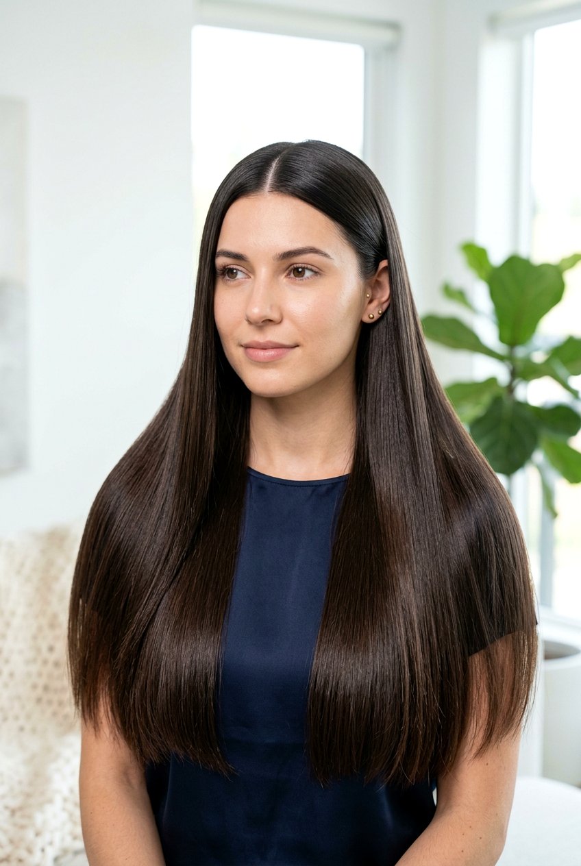 Sleek Straight Hair - 20 business casual hairstyles - 20 business casual hairstyles