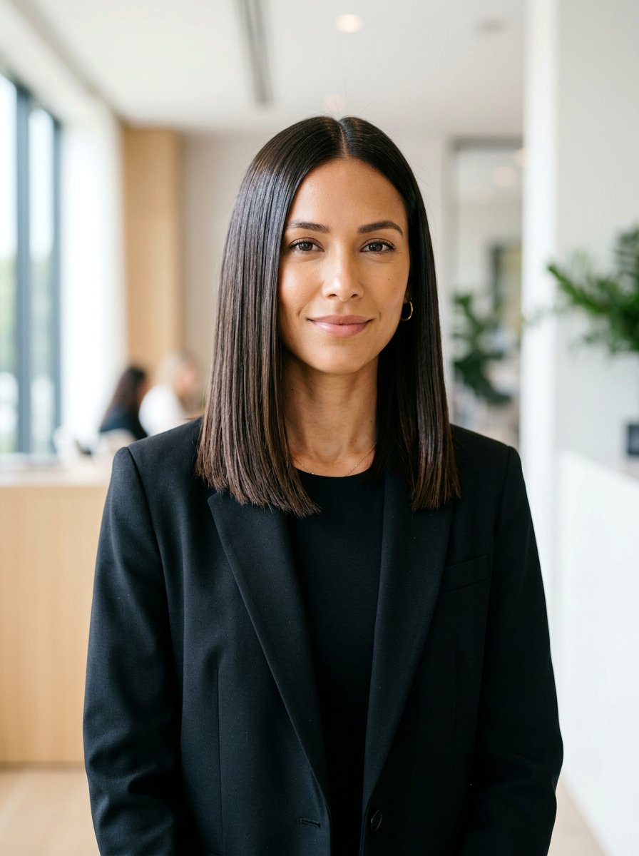 Sleek Straight Lob - 20 easy lob styling ideas for women - 20 easy lob styling ideas for women