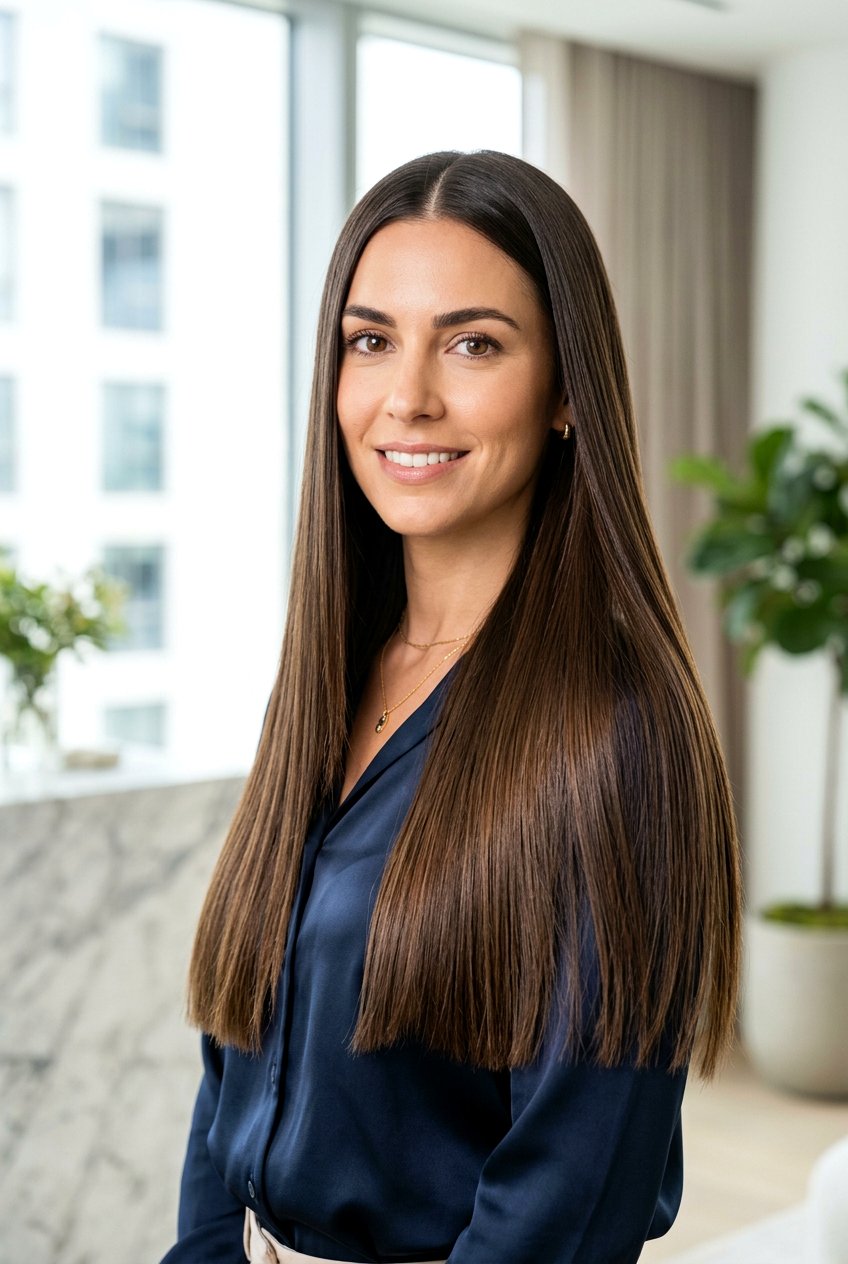 Sleek Straight Long Hair - 20 salon makeover hairstyles - 20 salon makeover hairstyles