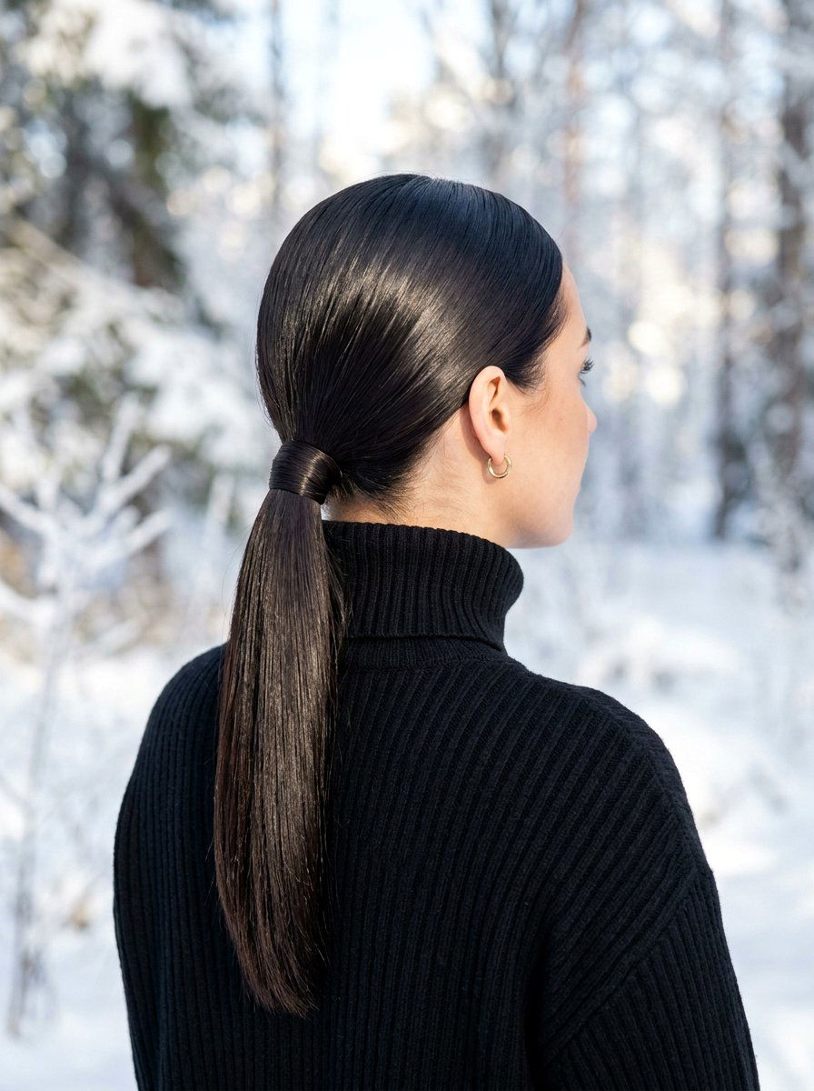 Sleek Straight Low Ponytail - 20 classy low ponytail hairstyle ideas - 20 classy low ponytail hairstyle ideas