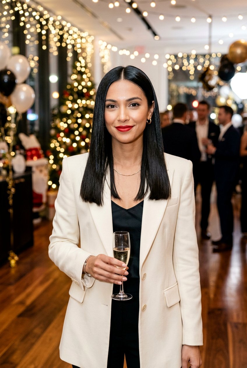 Sleek Straight New Years Eve Hairstyle - 20 new years eve hairstyles - 20 new year’s eve hairstyles