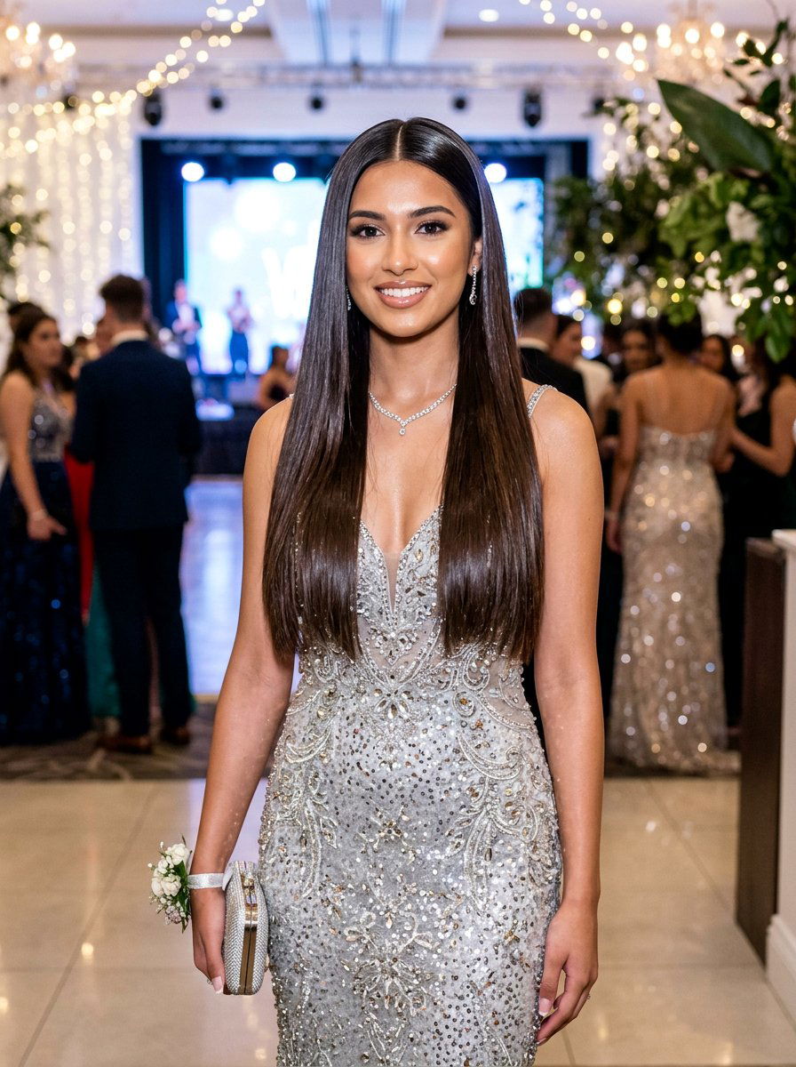 Sleek Straight Prom Hair - 20 prom hair ideas for women - 20 prom hair ideas for women