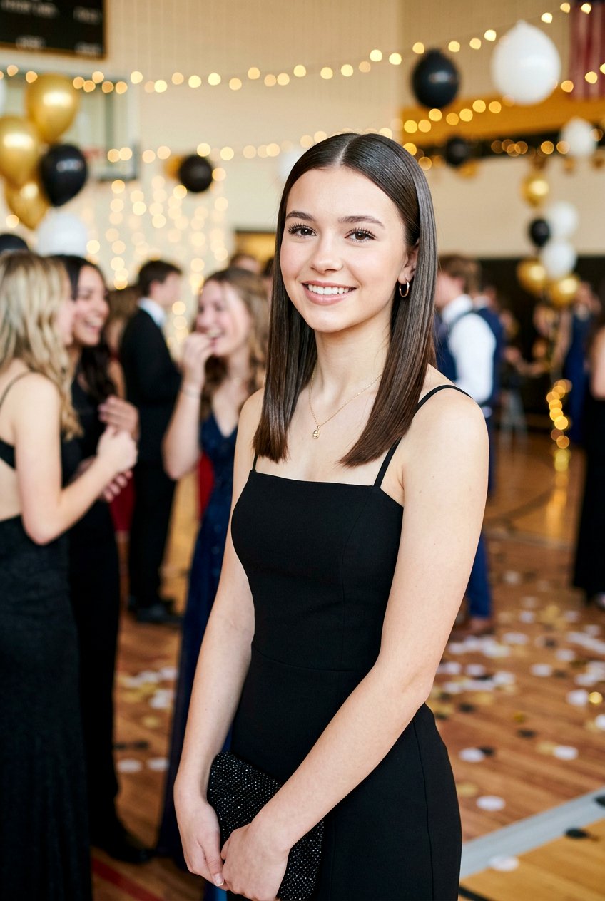 Sleek Straight School Dance Hair - 20 school dance hairstyles - 20 school dance hairstyles