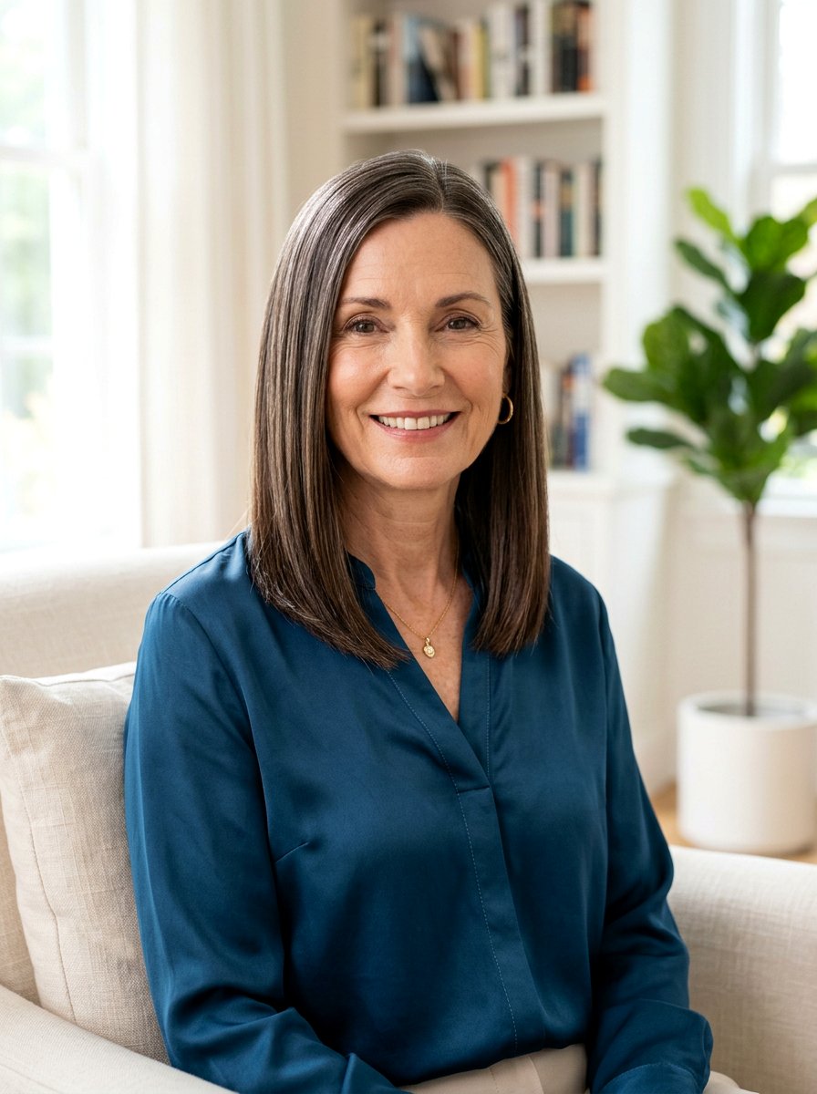 Sleek Straight Shoulder Length Hair - 20 polished shoulder length hairstyle for older women - 20 polished shoulder length hairstyle for older women