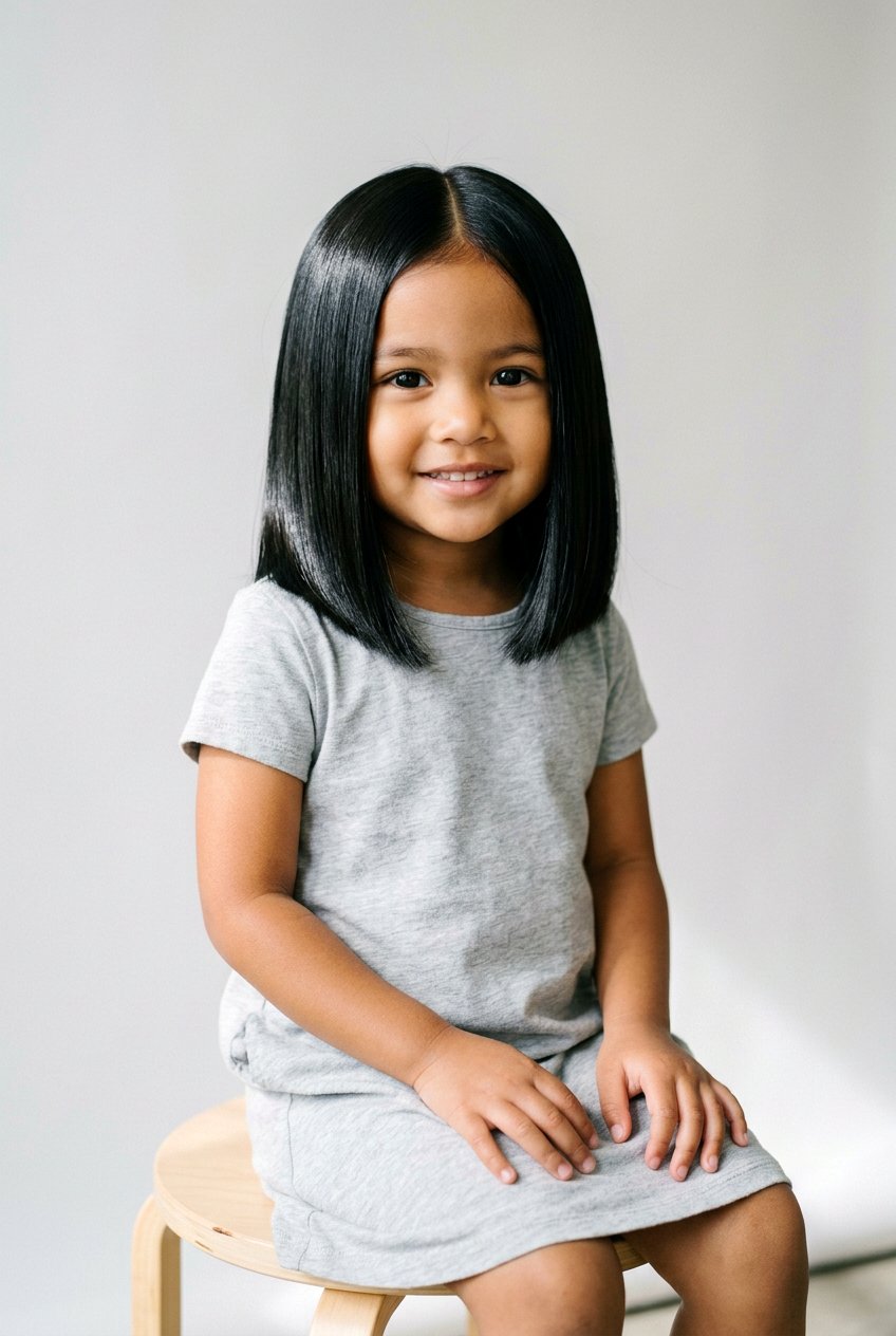 Sleek Straight Toddler Bob - 20 toddler bob haircut for girls - 20 toddler bob haircut for girls