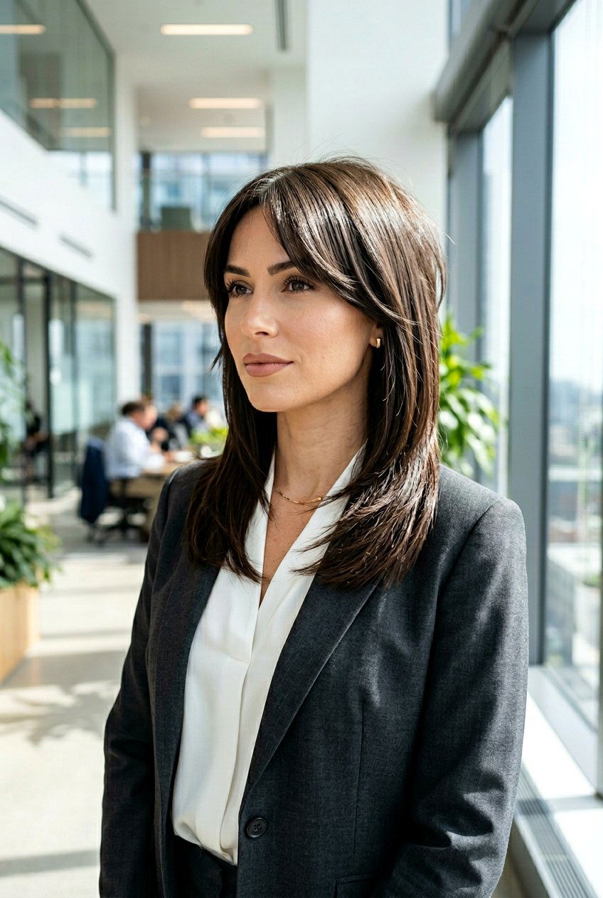 Sleek Straight Wolf Cut - 20 wolf cut for heart shaped face women - 20 wolf cut for heart shaped face women