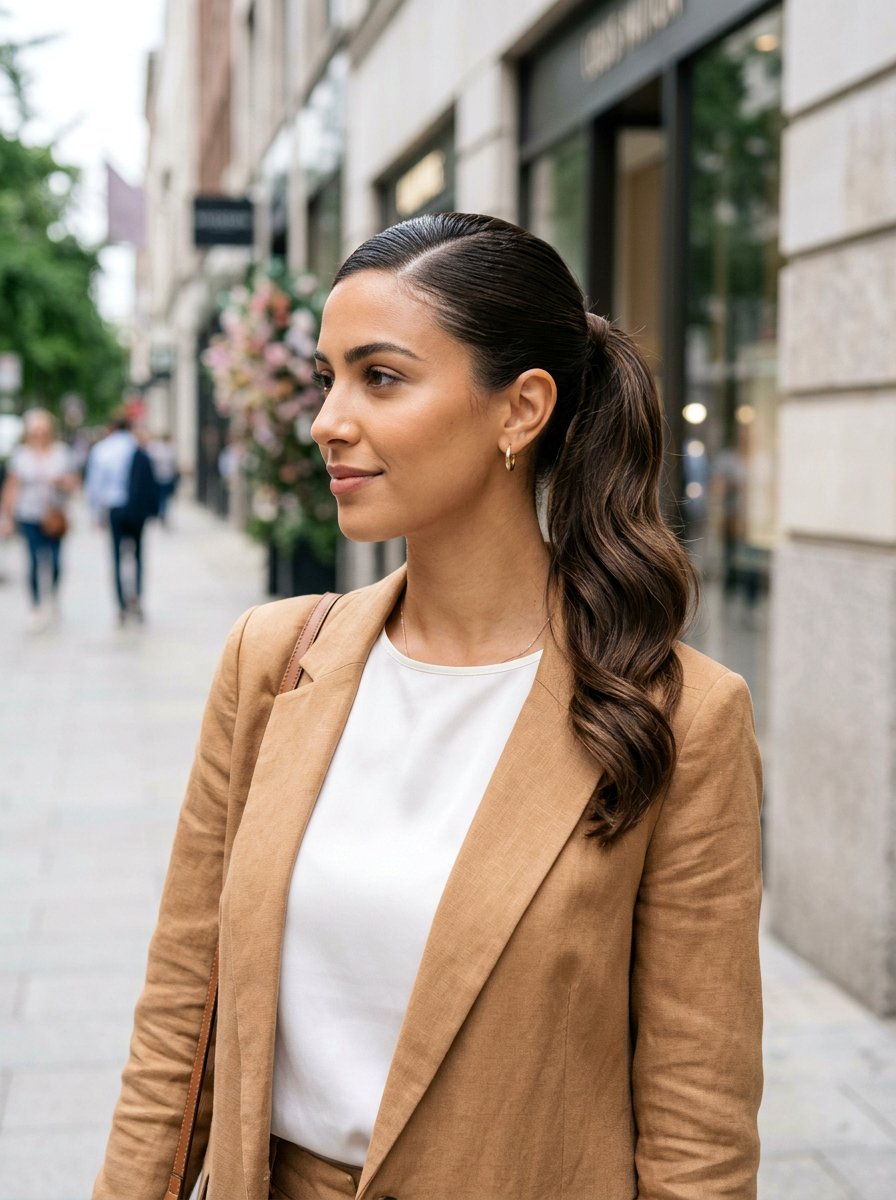 Sleek Textured Ponytail With Side Part - 20 sleek office ponytail with side part - 20 sleek office ponytail with side part