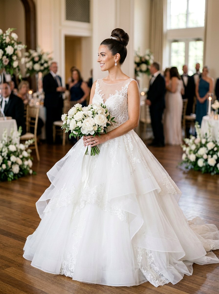 Sleek Top Knot - 20 wedding hairstyles for fine thin hair - 20 wedding hairstyles for fine thin hair