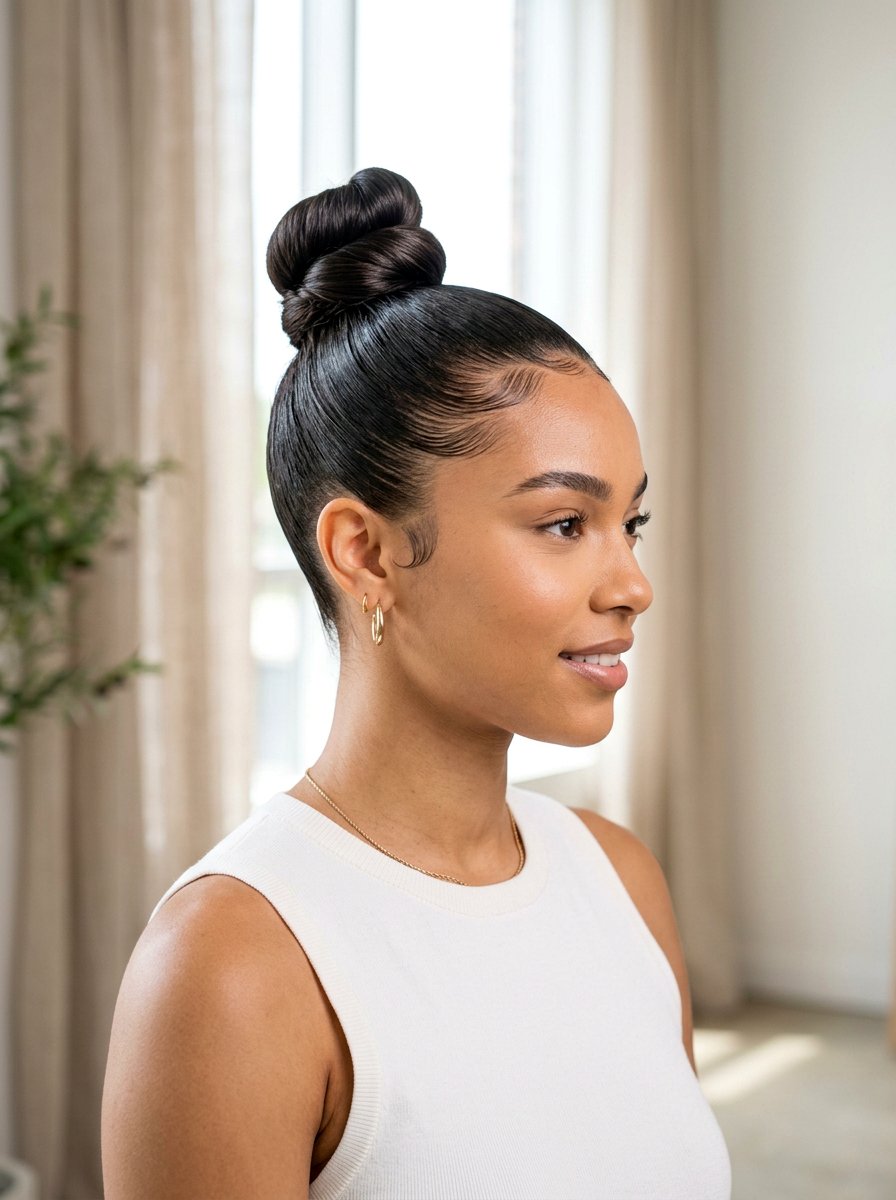 Sleek Top Knot - 20 classy hairstyle ideas for women - 20 classy hairstyle ideas for women