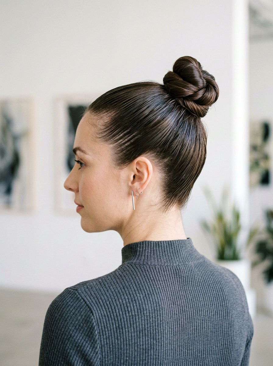 Sleek Top Knot For Fine Limp Hair - 20 quick hairstyle for fine limp hair - 20 quick hairstyle for fine limp hair