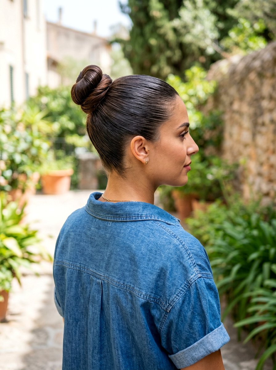 Sleek Top Knot Shoulder Length Hair - 20 sleek hairstyle for shoulder length hair - 20 sleek hairstyle for shoulder length hair