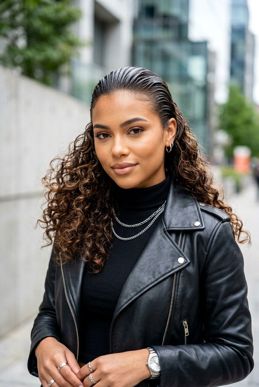 Sleek Top With Side Curls - 20 birthday hairstyle with side curls - 20 birthday hairstyle with side curls