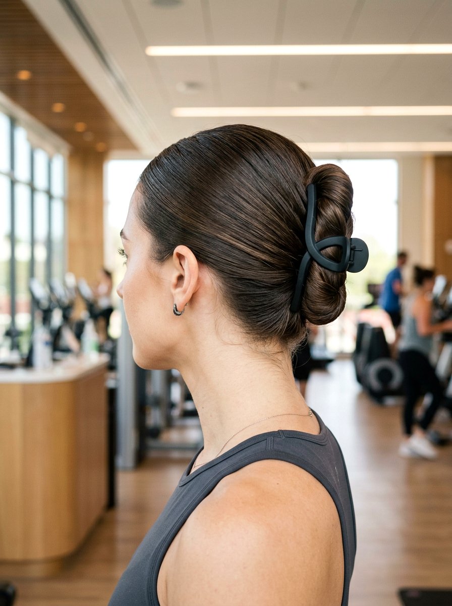 Sleek Twist Claw Clip For Gym - 20 gym hairstyle with claw clip twist - 20 gym hairstyle with claw clip twist