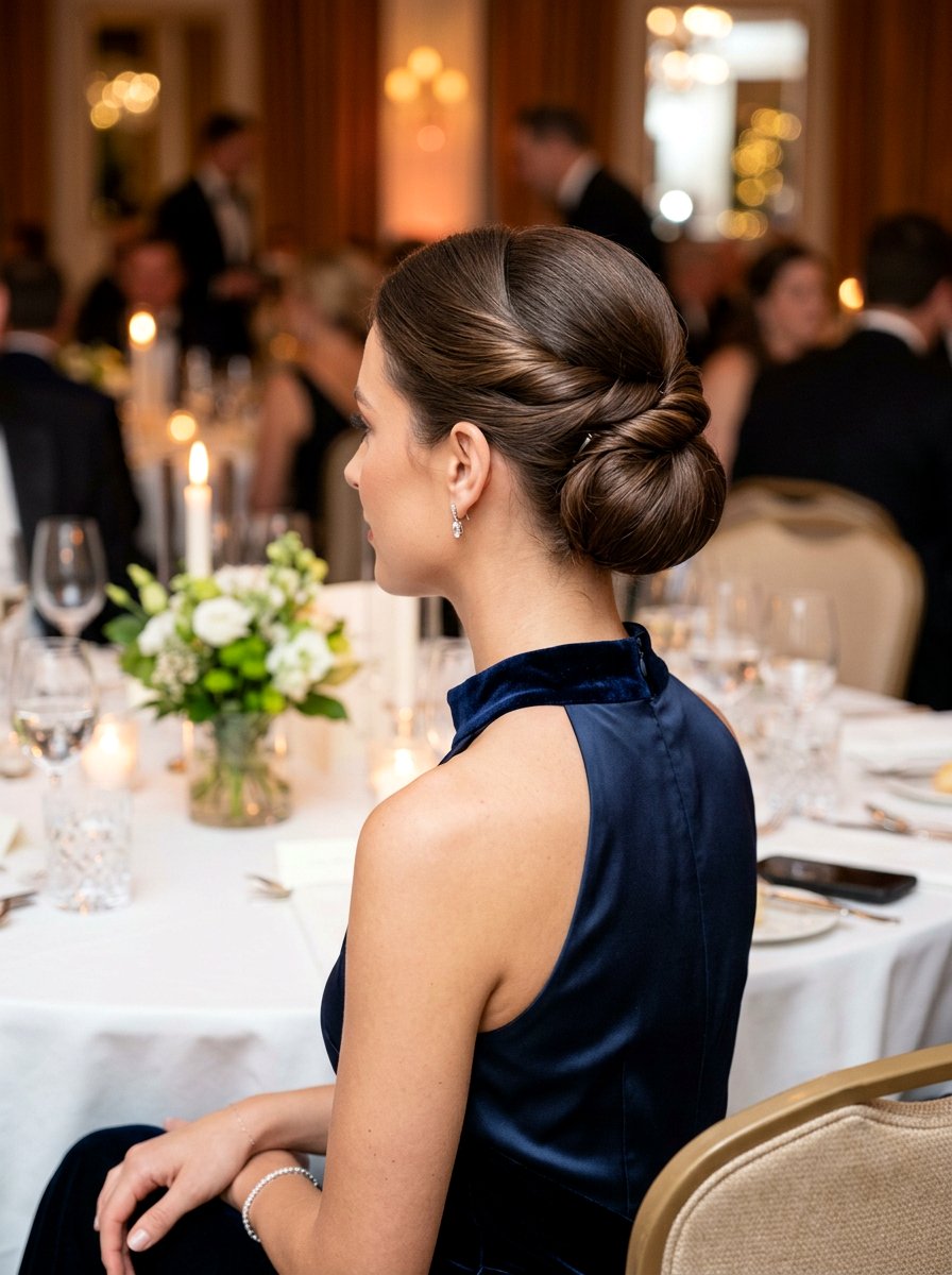 Sleek Twist Updo - 20 sleek hairstyle for wedding guest - 20 sleek hairstyle for wedding guest