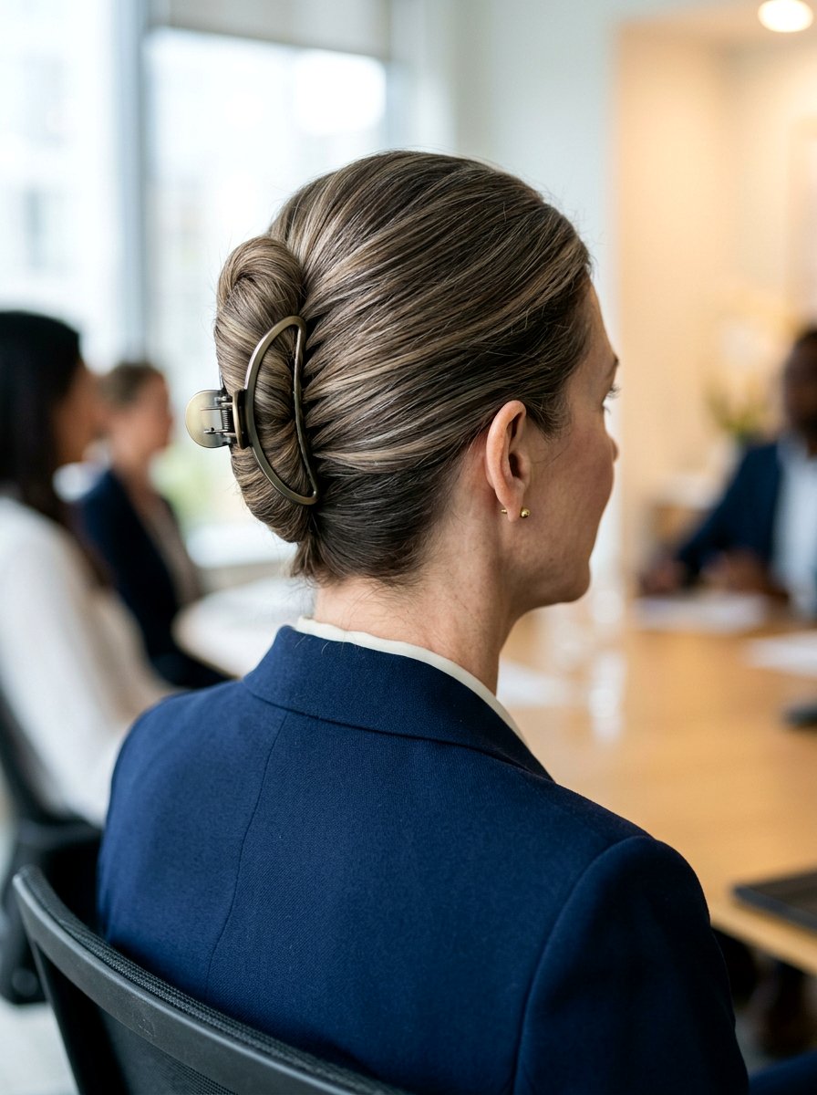 20 Refined and Chic Claw Clip Bun Ideas for Mature Women