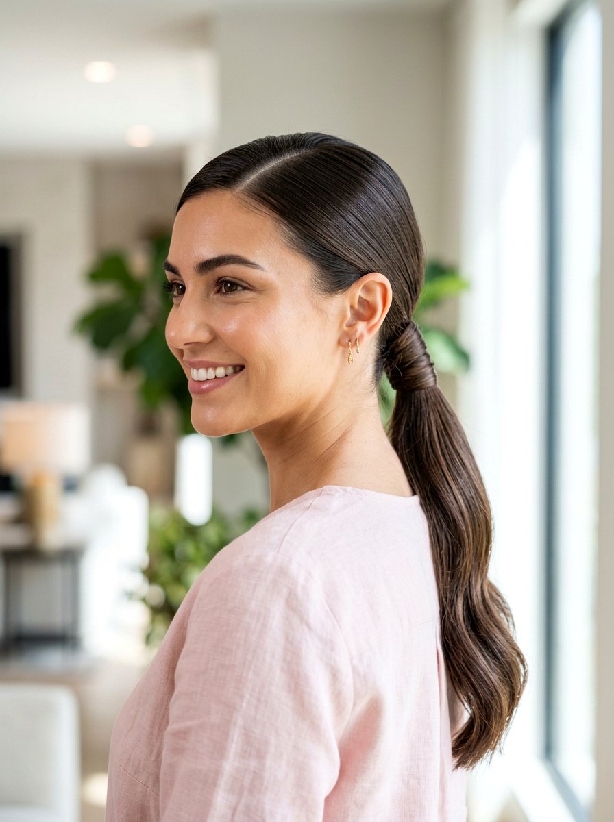 Sleek Wrapped Ponytail With Side Part - 20 sleek office ponytail with side part - 20 sleek office ponytail with side part