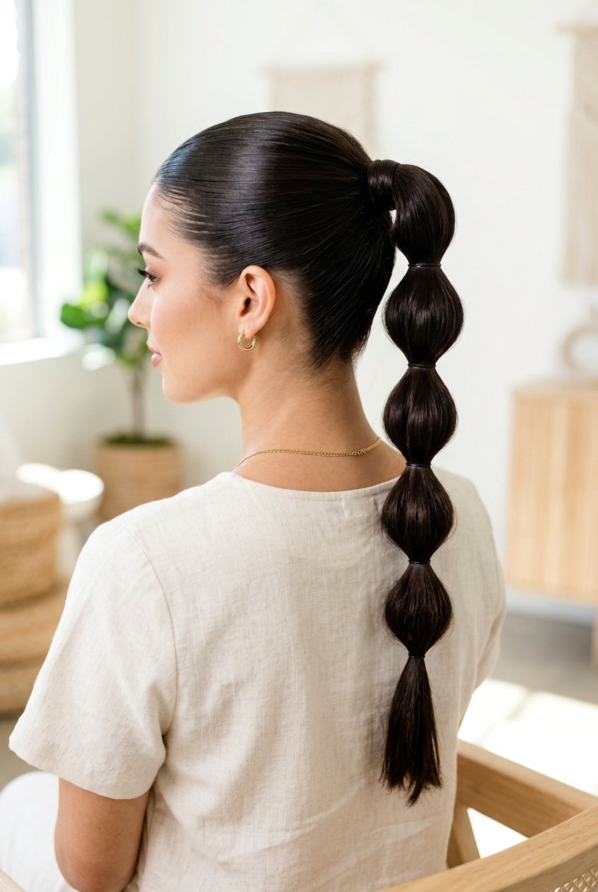 Sleek bubble ponytail - 20 sleek ponytail hairstyles - 20 sleek ponytail hairstyles
