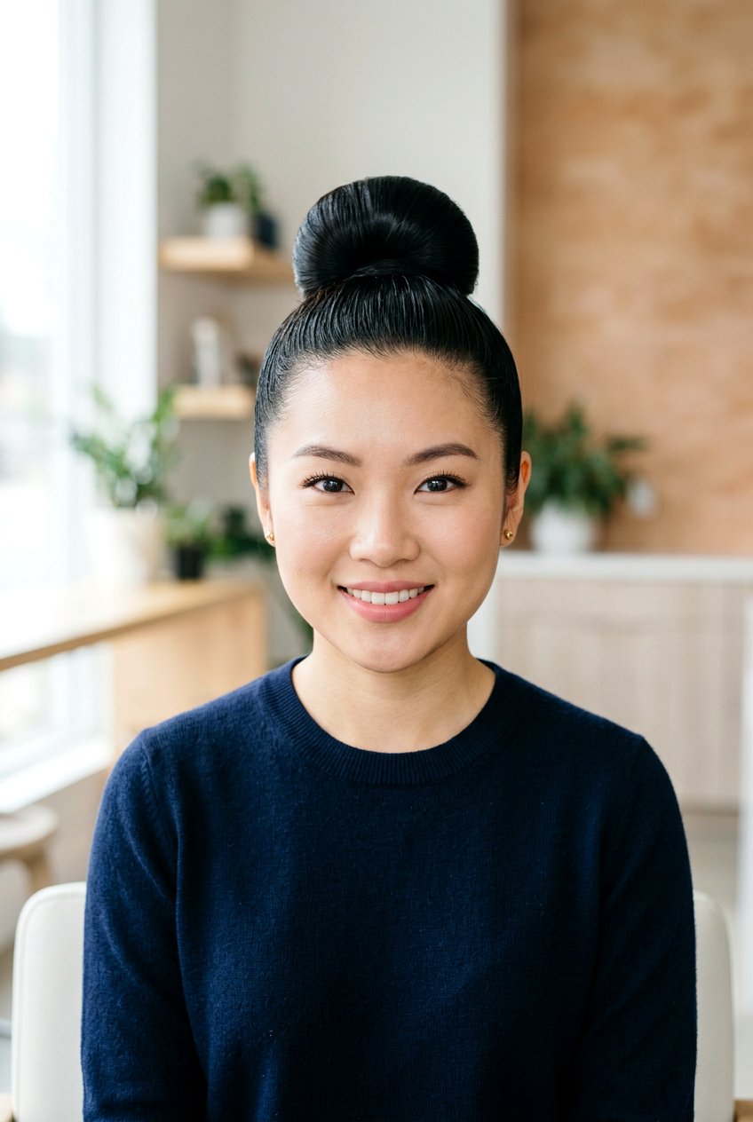 Sleek bun round face - 20 sleek bun hairstyles - 20 sleek bun hairstyles