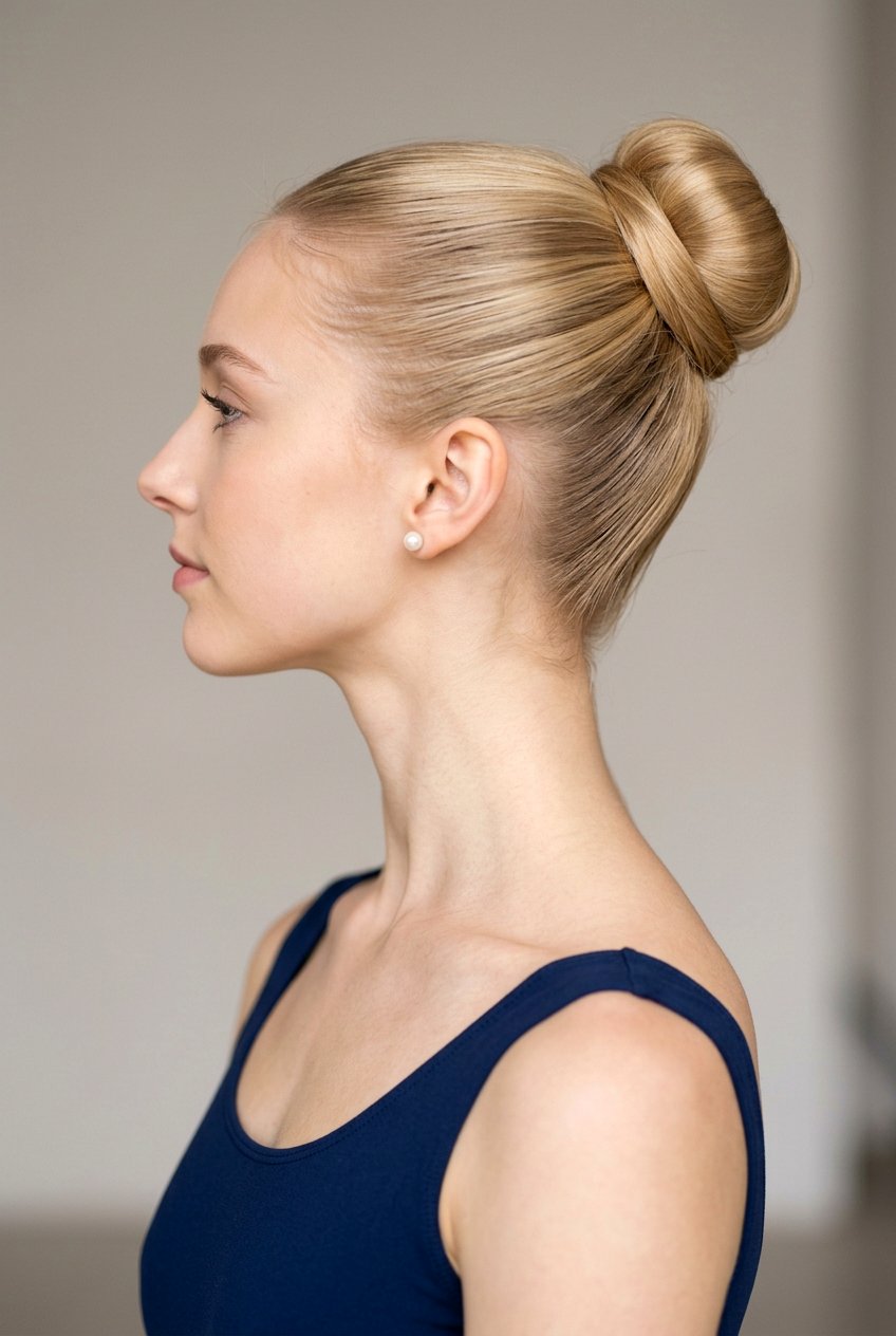 Sleek high ballerina bun - 20 sleek bun hairstyles - 20 sleek bun hairstyles