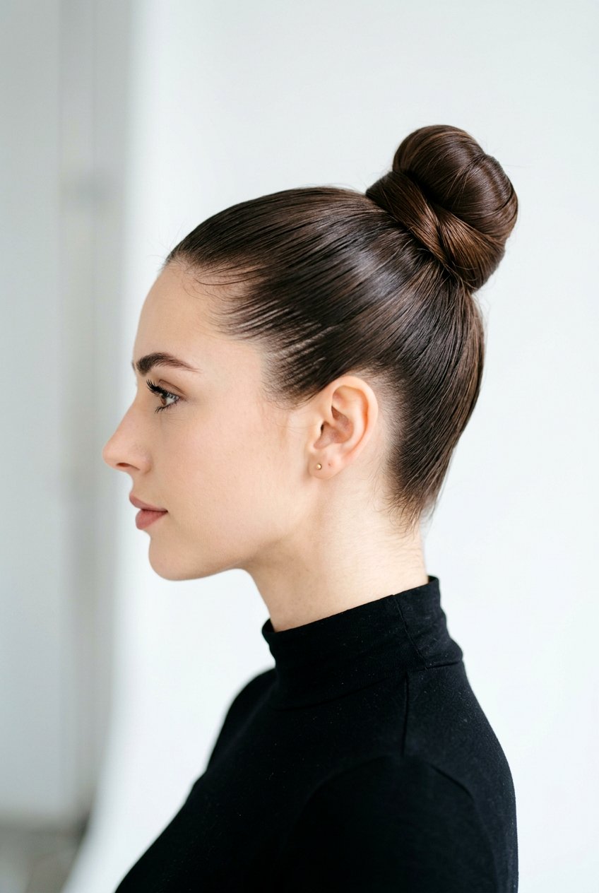 Sleek high bun - 20 prom updo hairstyles - 20 prom updo hairstyles