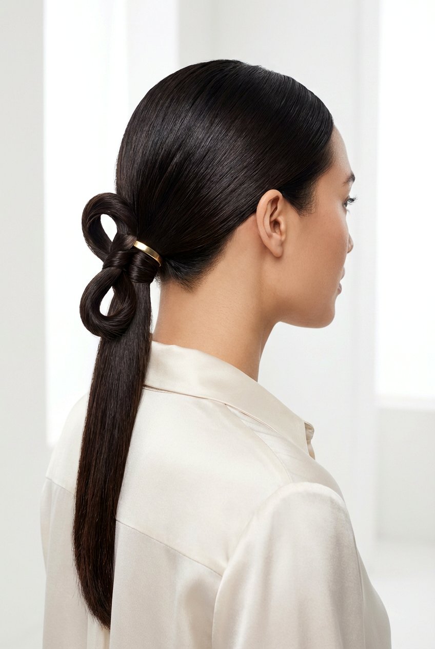Sleek knotted ponytail - 20 sleek ponytail hairstyles - 20 sleek ponytail hairstyles