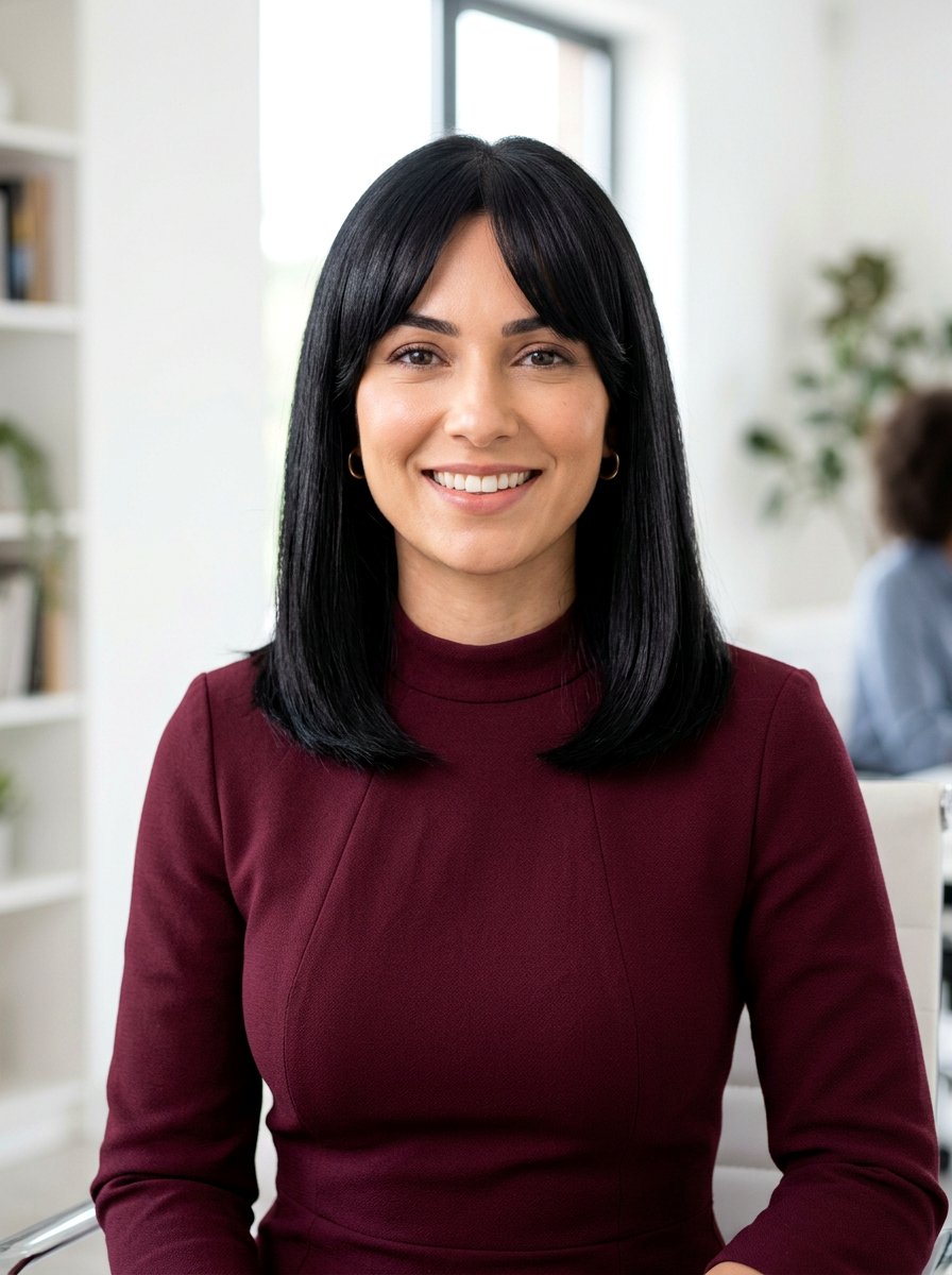 Sleek lob with curtain bangs for thick hair - 20 thick hair lob with curtain bangs - 20 thick hair lob with curtain bangs