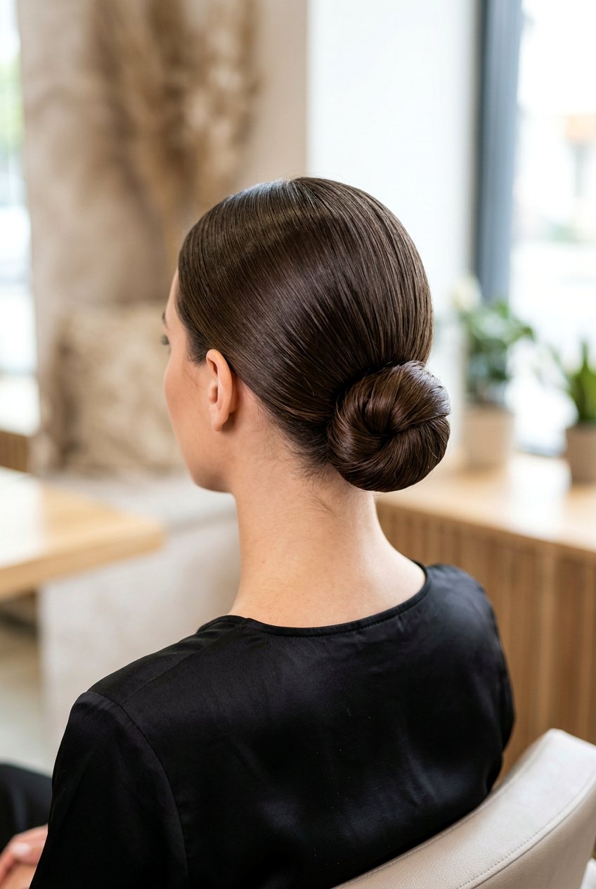 Sleek low bun - 20 hairstyles for work - 20 hairstyles for work