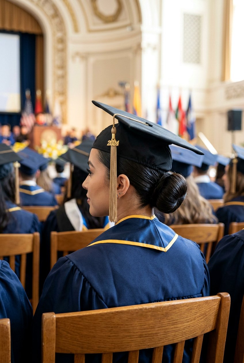 Sleek low bun graduation - 20 sleek bun hairstyles - 20 sleek bun hairstyles