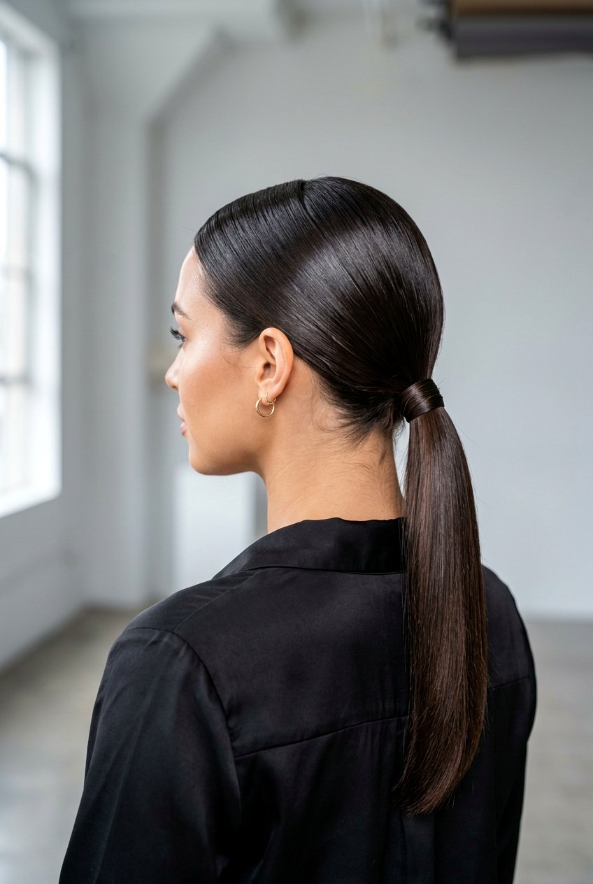 Sleek low ponytail - 20 low ponytail hairstyles - 20 low ponytail hairstyles
